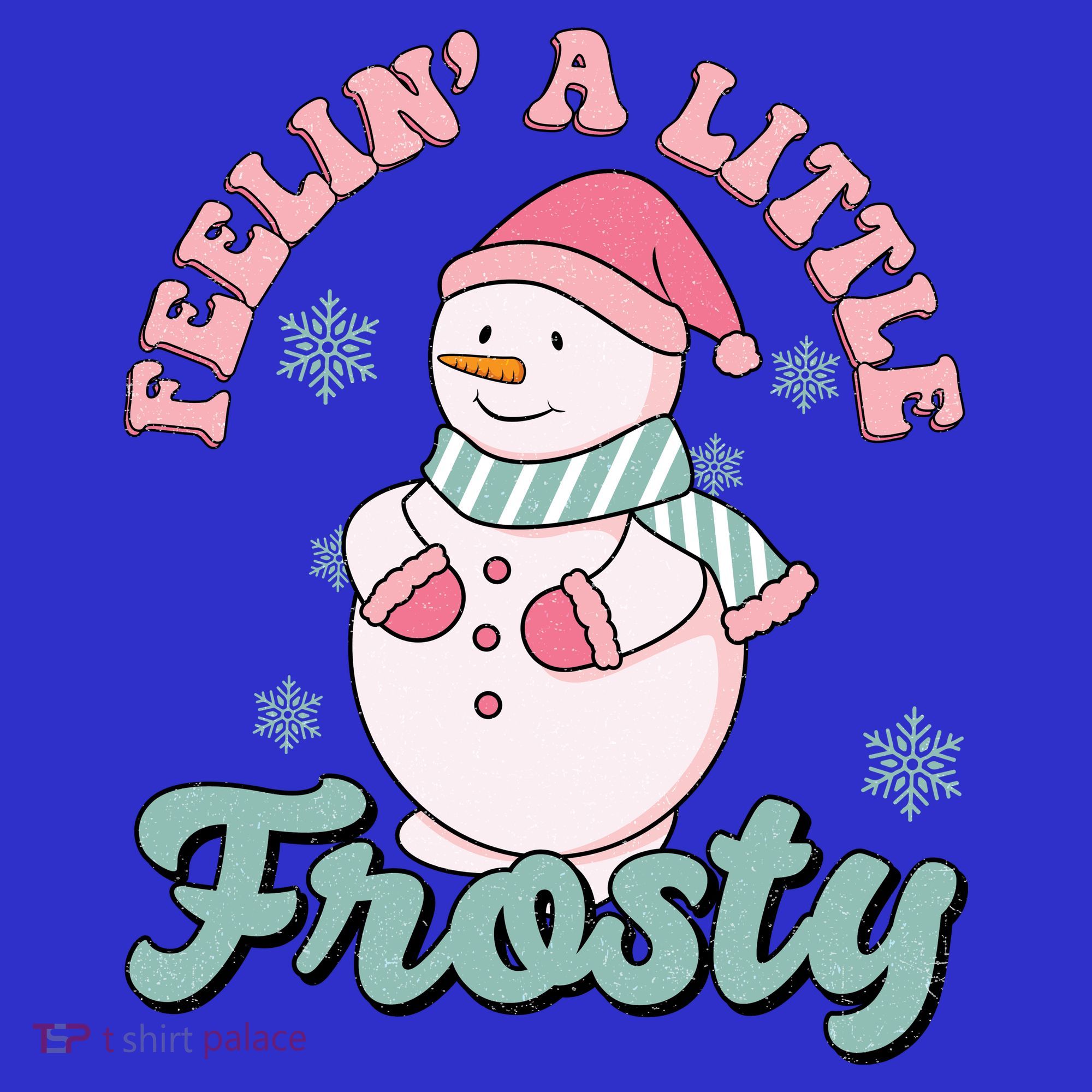 Feelin A Little Frosty Cute Snowman Holiday Polo