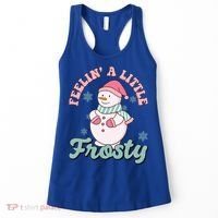 Feelin A Little Frosty Cute Snowman Holiday Women's Tank Top thumb 0