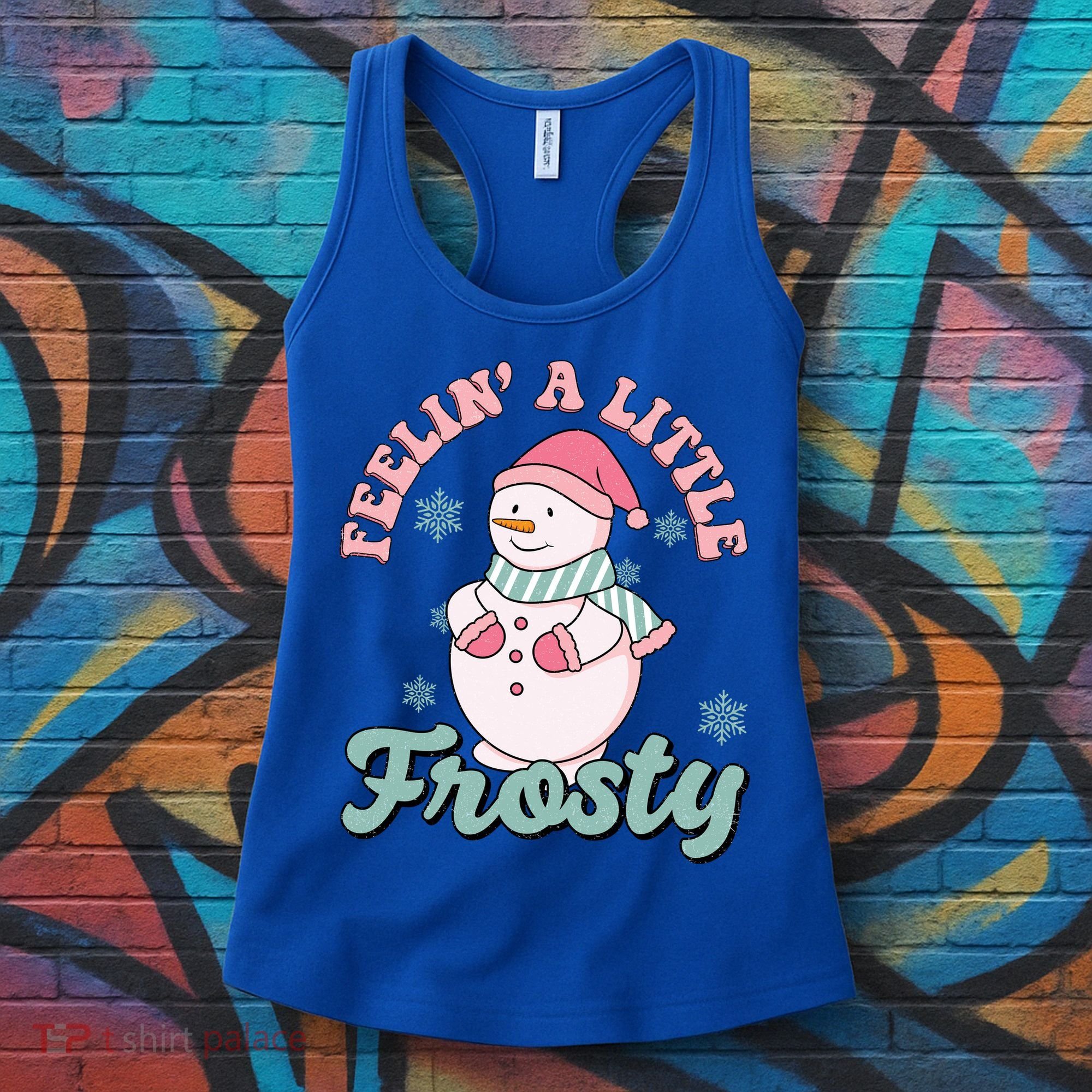 Feelin A Little Frosty Cute Snowman Holiday Women's Tank Top