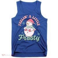 Feelin A Little Frosty Cute Snowman Holiday Tank Top thumb 0