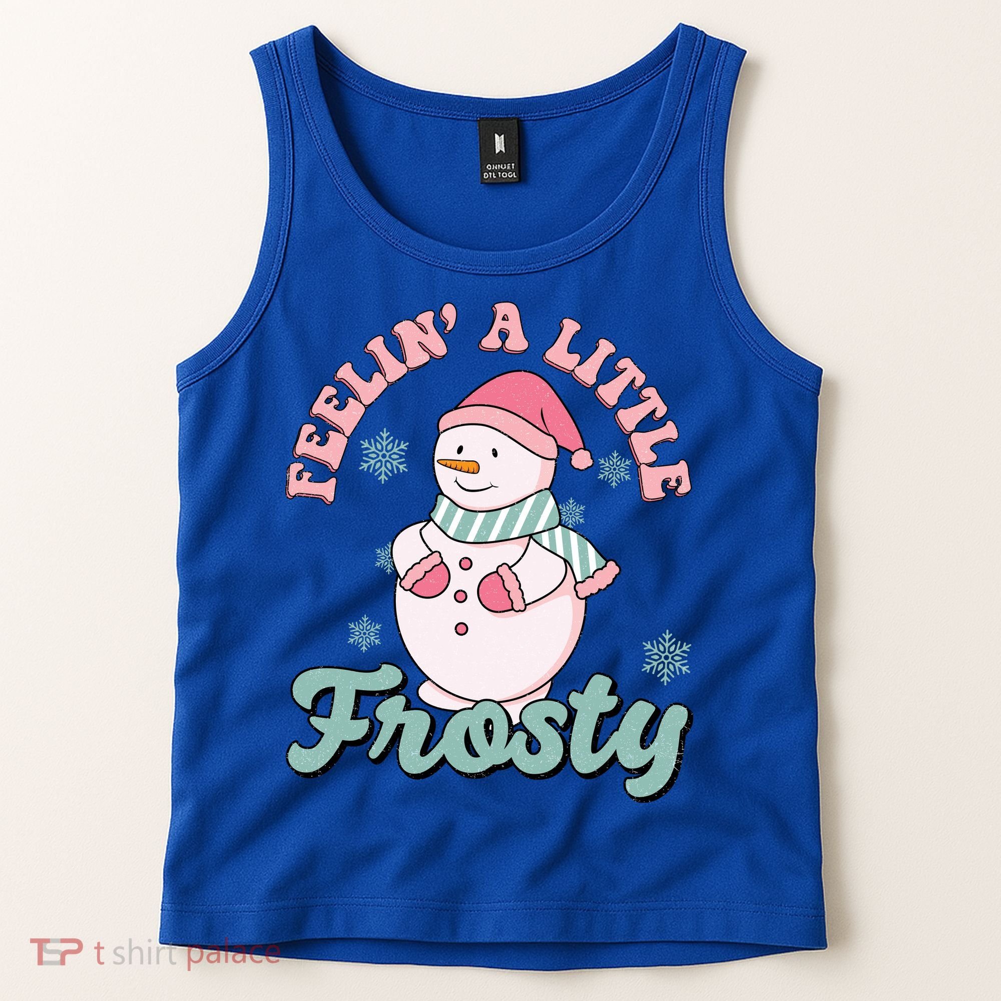 Feelin A Little Frosty Cute Snowman Holiday Tank Top