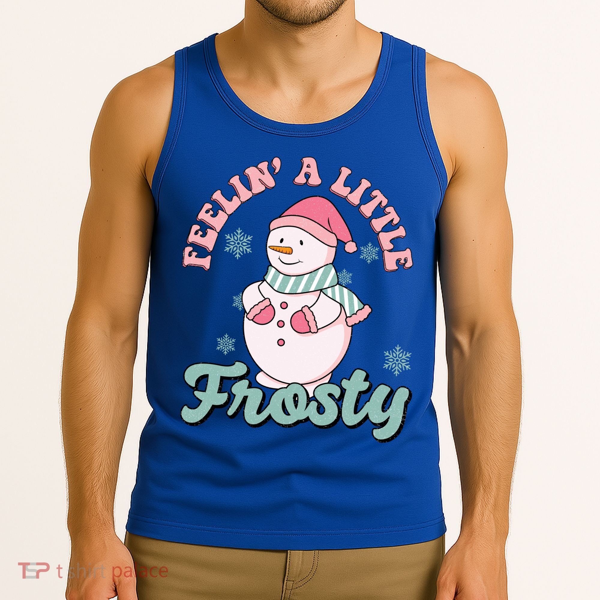 Feelin A Little Frosty Cute Snowman Holiday Tank Top