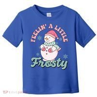 Feelin A Little Frosty Cute Snowman Holiday Toddler T-Shirt thumb 0