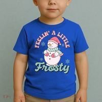 Feelin A Little Frosty Cute Snowman Holiday Toddler T-Shirt thumb 2