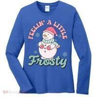 Feelin A Little Frosty Cute Snowman Holiday Women's Long Sleeve Shirt thumb 0
