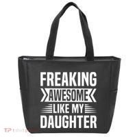 Freaking Awesome Like My Daughter Funny Fathers Mothers Day Tote Bag thumb 0