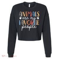  Funny Animal Lover Animals Are My Favorite People Cropped Pullover Crew thumb 0