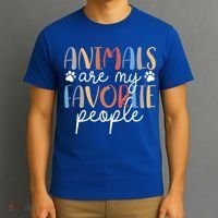  Funny Animal Lover Animals Are My Favorite People T-Shirt thumb 3