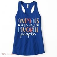  Funny Animal Lover Animals Are My Favorite People Women's Tank Top thumb 0