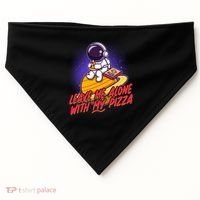 Funny Astronaut Leave Me Alone With My Pizza USA-Made Doggie Bandana thumb 0