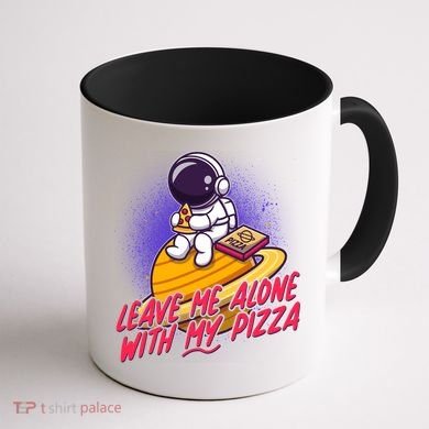 Funny Astronaut Leave Me Alone With My Pizza Coffee Mug back
