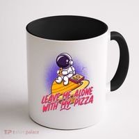 Funny Astronaut Leave Me Alone With My Pizza Coffee Mug thumb 1