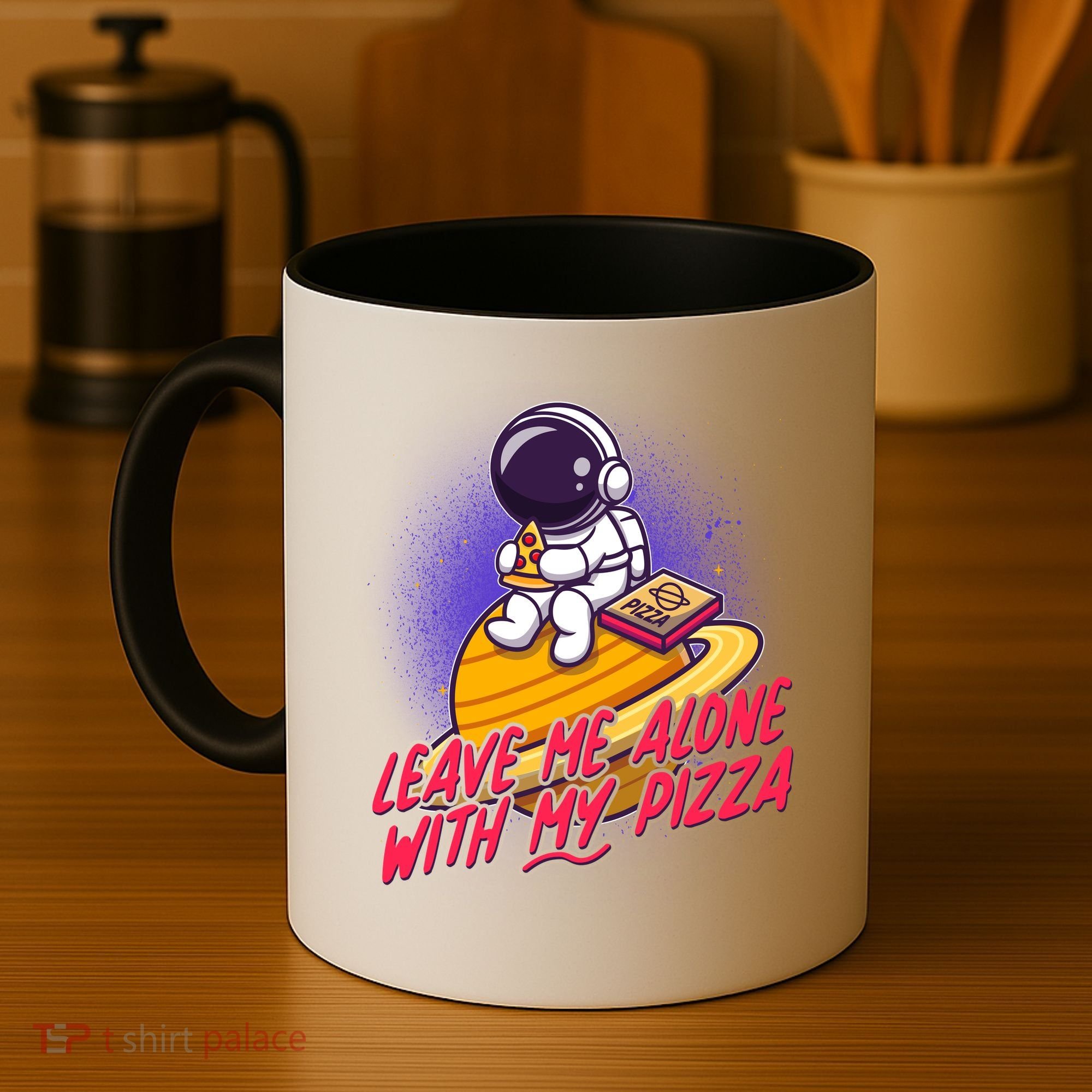 Funny Astronaut Leave Me Alone With My Pizza Coffee Mug