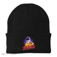 Funny Astronaut Leave Me Alone With My Pizza Beanie thumb 0