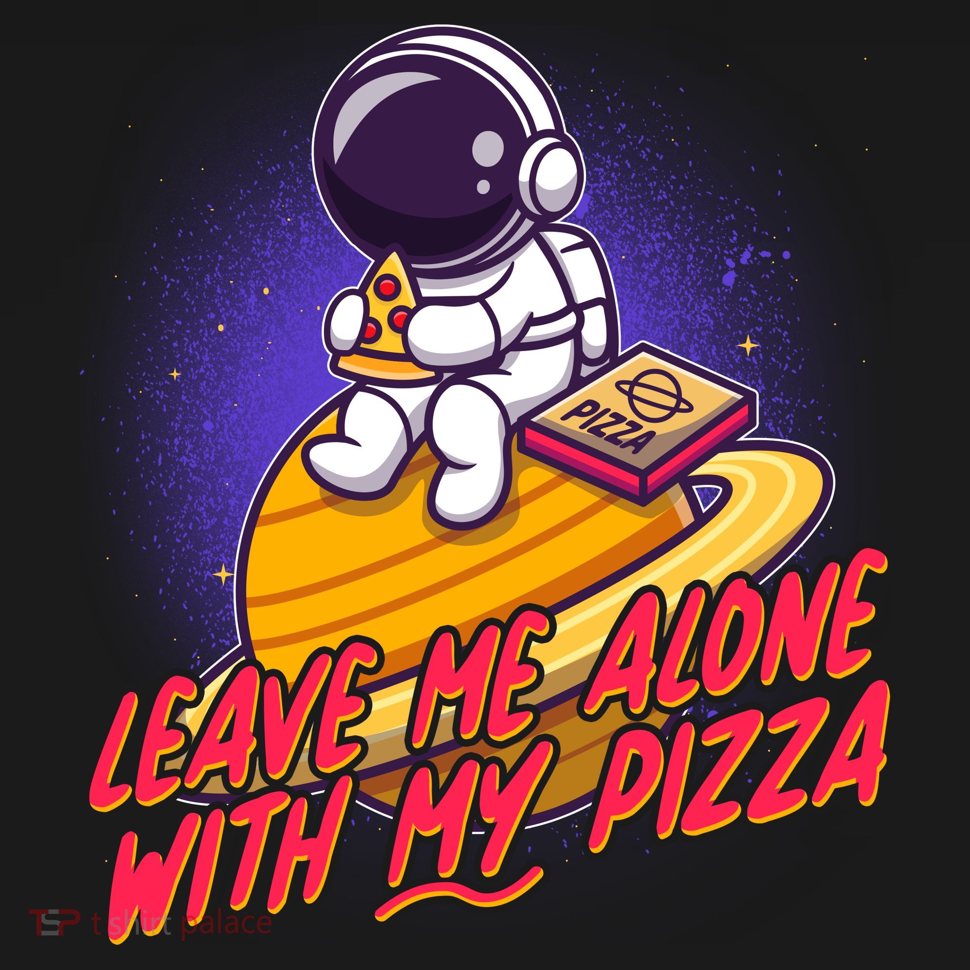 Funny Astronaut Leave Me Alone With My Pizza Women's Hoodie
