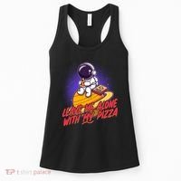 Funny Astronaut Leave Me Alone With My Pizza Women's Tank Top thumb 0