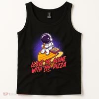 Funny Astronaut Leave Me Alone With My Pizza Tank Top thumb 2