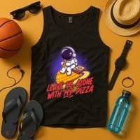 Funny Astronaut Leave Me Alone With My Pizza Tank Top thumb 4