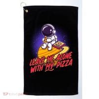 Funny Astronaut Leave Me Alone With My Pizza Golf Towel thumb 0