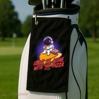 Funny Astronaut Leave Me Alone With My Pizza Golf Towel thumb 2