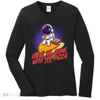 Funny Astronaut Leave Me Alone With My Pizza Women's Long Sleeve Shirt thumb 0