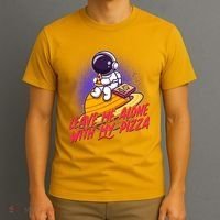 Funny Astronaut Leave Me Alone With My Pizza T-Shirt thumb 3