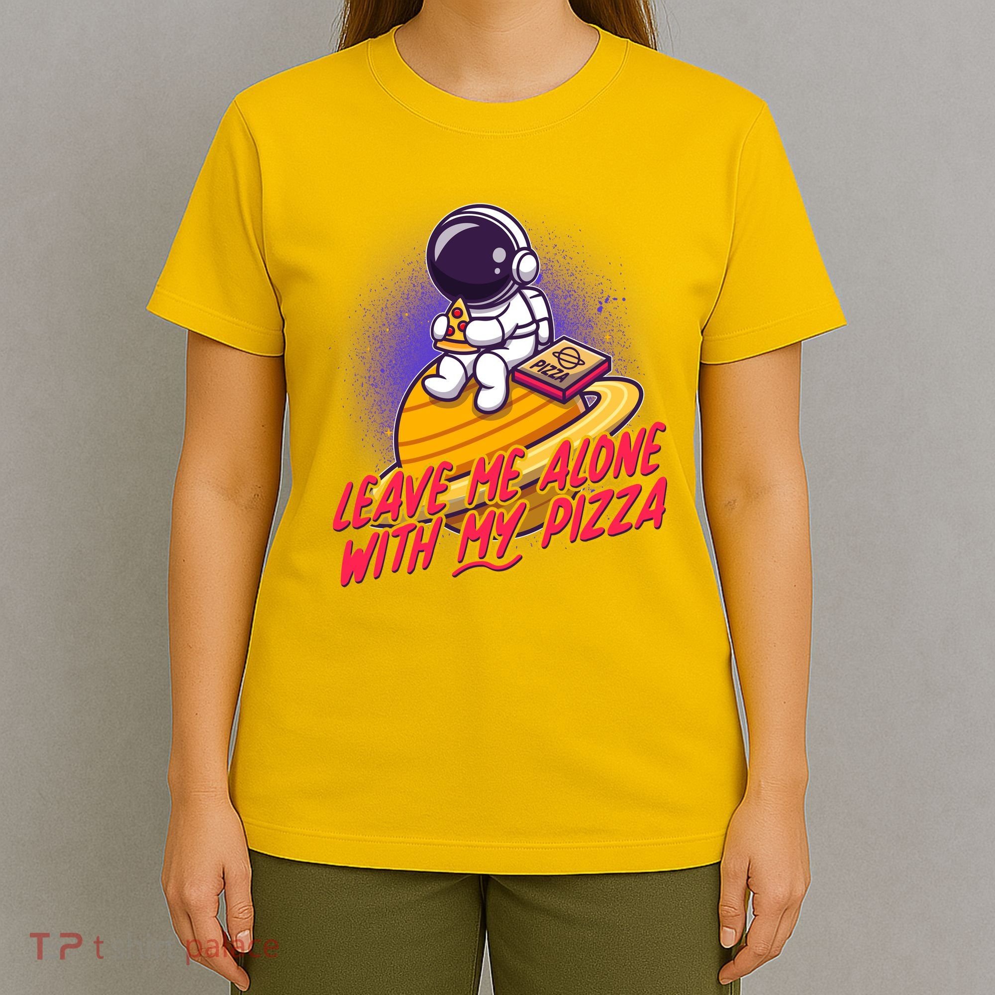 Funny Astronaut Leave Me Alone With My Pizza T-Shirt