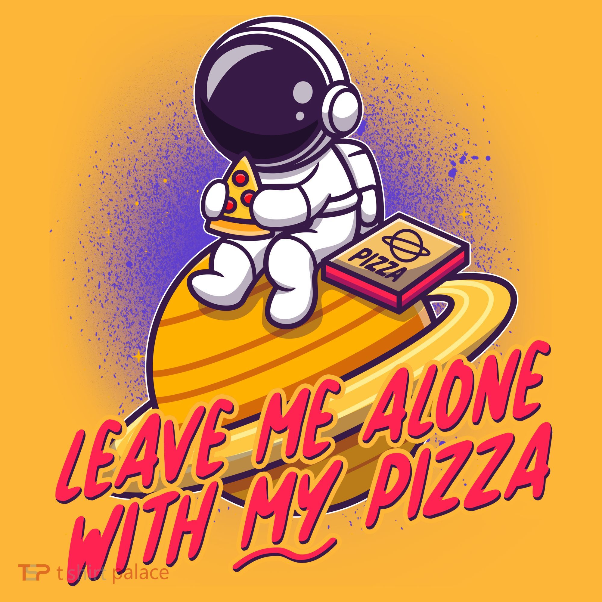 Funny Astronaut Leave Me Alone With My Pizza Baby Bodysuit
