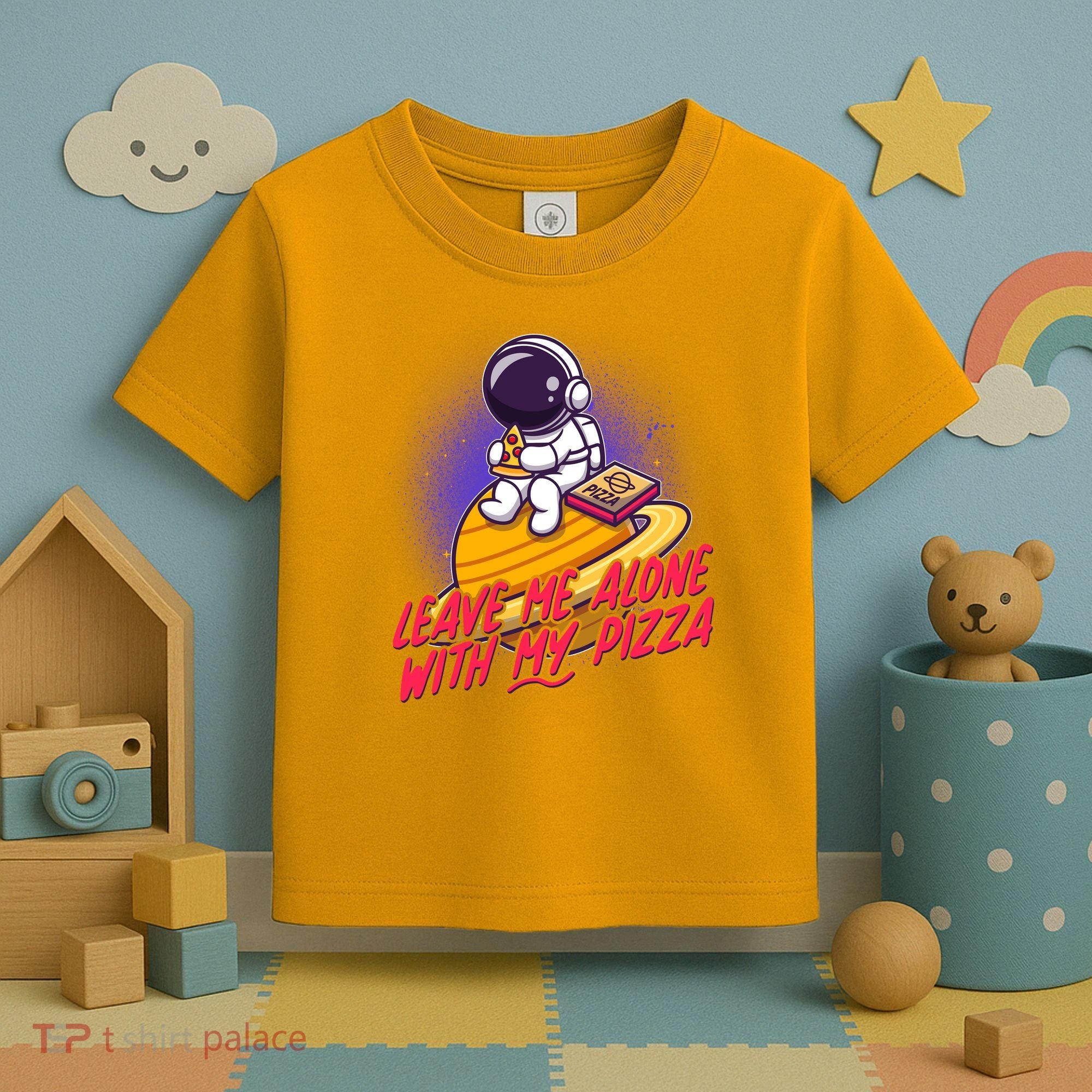 Funny Astronaut Leave Me Alone With My Pizza Toddler T-Shirt