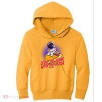 Funny Astronaut Leave Me Alone With My Pizza Kids Hoodie thumb 0
