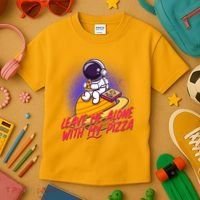 Funny Astronaut Leave Me Alone With My Pizza Kids T-Shirt thumb 3