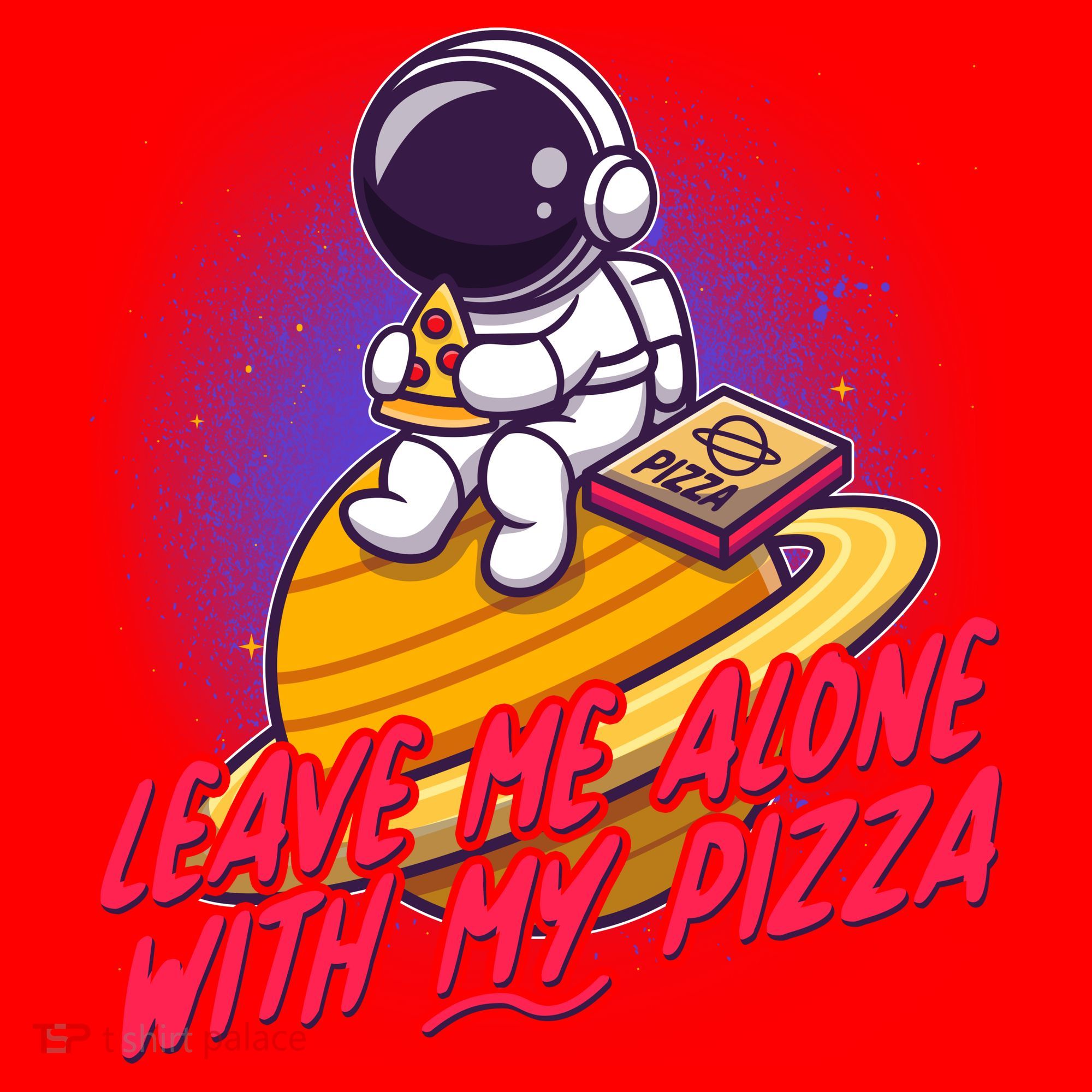 Funny Astronaut Leave Me Alone With My Pizza Santa Hat