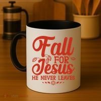 Fall For Jesus He Never Leaves Coffee Mug thumb 4