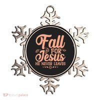 Fall For Jesus He Never Leaves Ornament thumb 0