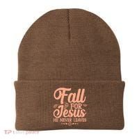 Fall For Jesus He Never Leaves Beanie thumb 0