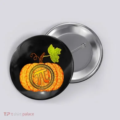 Fall Pumpkin Pi 3.14 Autumn Button