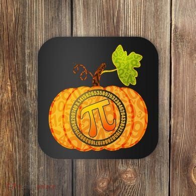 Fall Pumpkin Pi 3.14 Autumn Coaster