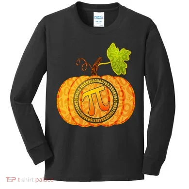 Fall Pumpkin Pi 3.14 Autumn Kids Long Sleeve Shirt