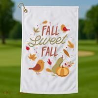 Fall Sweet Fall Autmn Golf Towel thumb 1