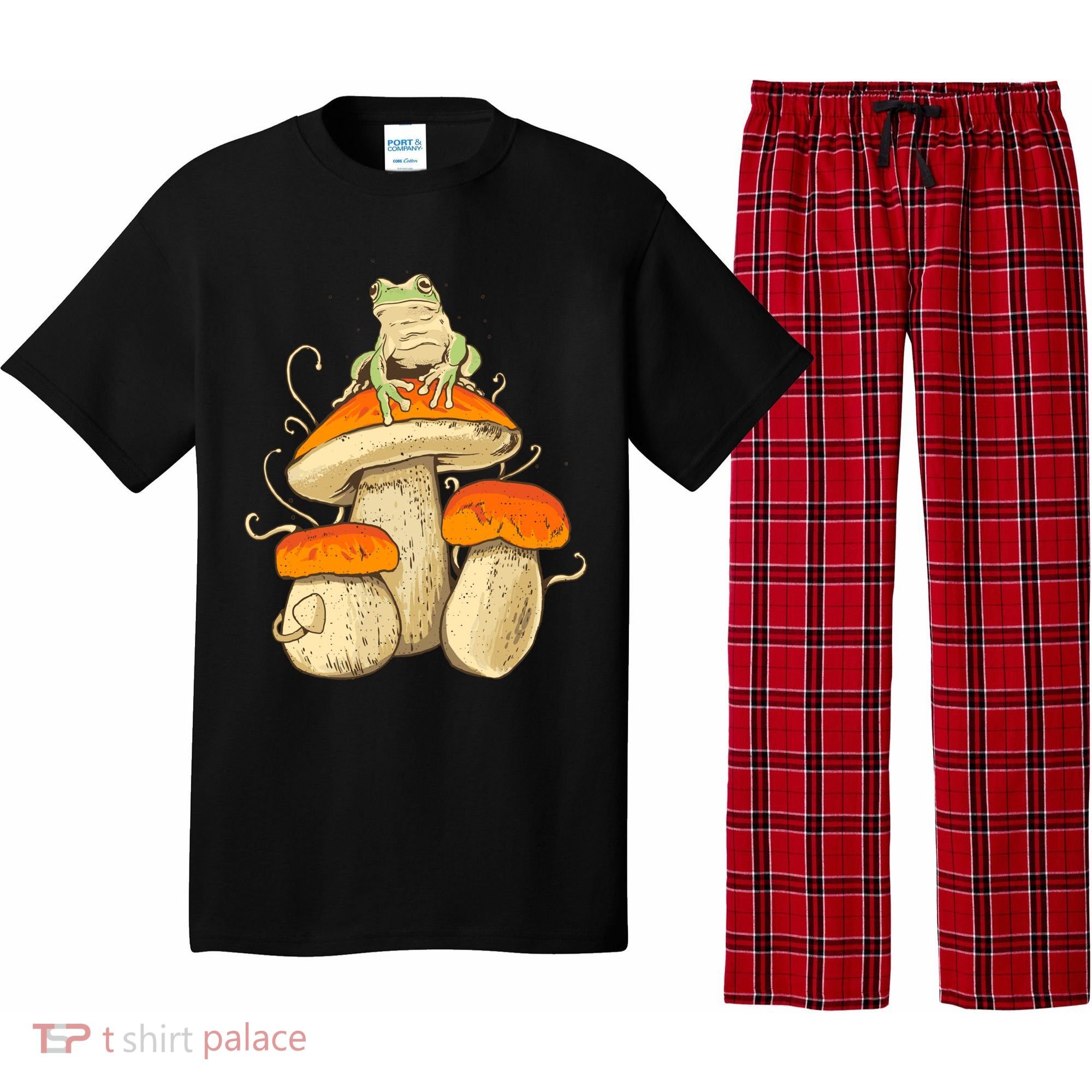 Frog And Mushrooms Funny Gift Pajama Set