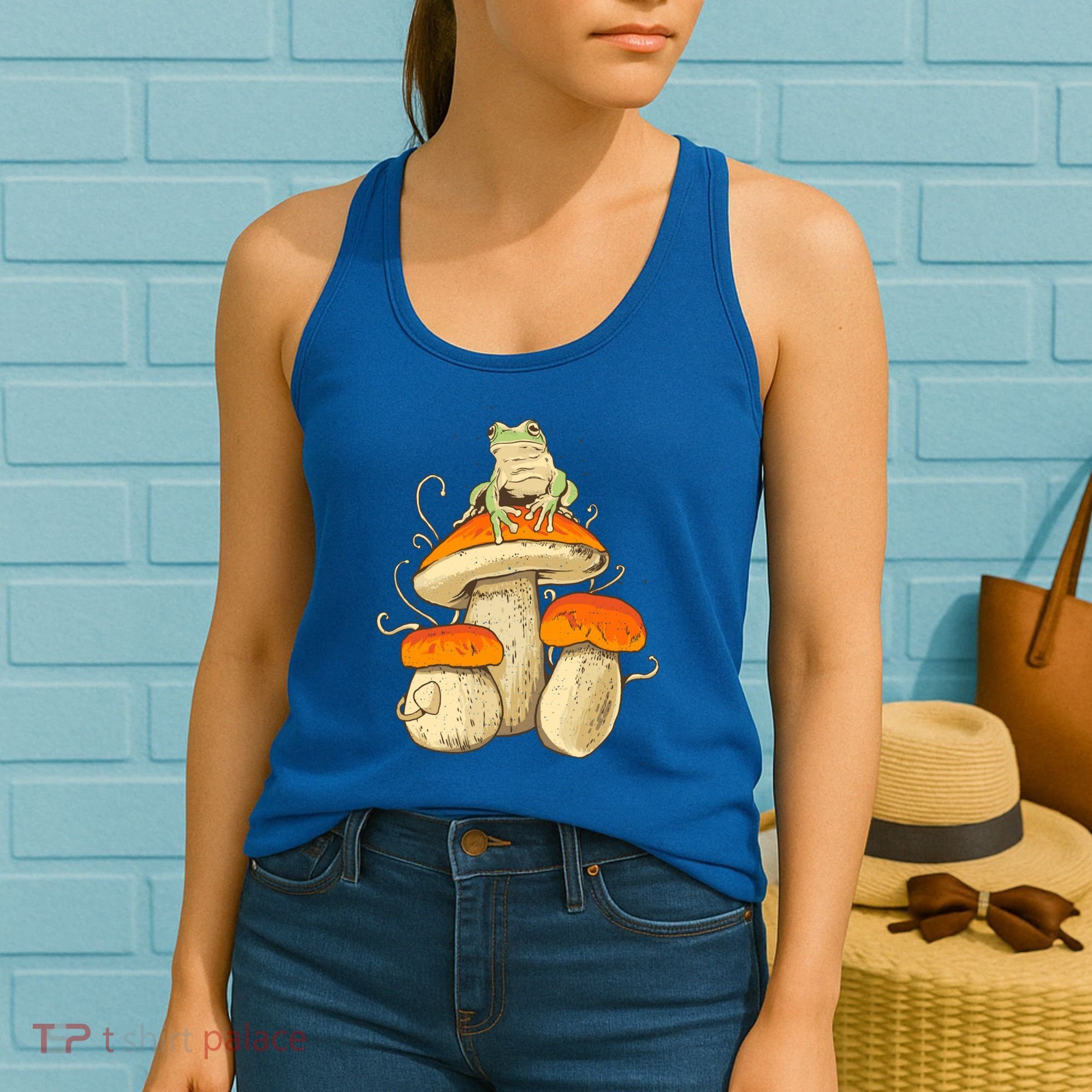 Frog And Mushrooms Funny Gift Women's Tank Top