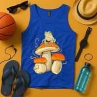 Frog And Mushrooms Funny Gift Tank Top thumb 4