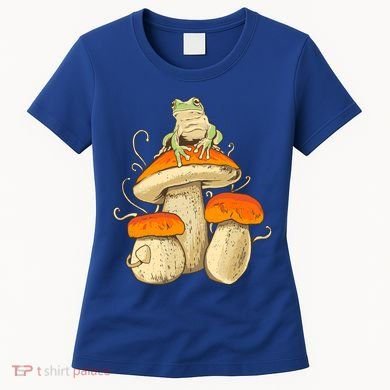 Frog And Mushrooms Funny Gift Women's T-Shirt