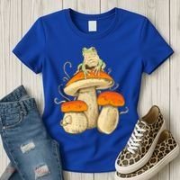 Frog And Mushrooms Funny Gift Women's T-Shirt thumb 3