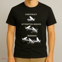Funny Attempted Murder Crow T-Shirt thumb 3