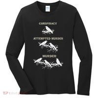 Funny Attempted Murder Crow Women's Long Sleeve Shirt thumb 0