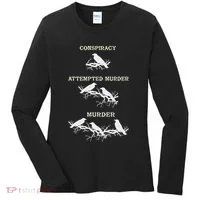 Funny Attempted Murder Crow Women's Long Sleeve Shirt thumb 0
