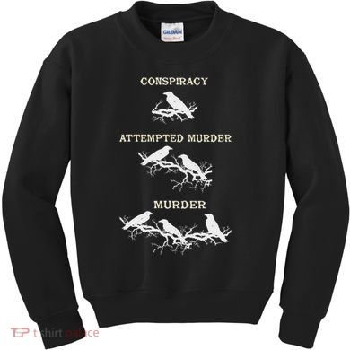 Funny Attempted Murder Crow Kids Sweatshirt