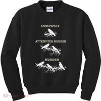 Funny Attempted Murder Crow Kids Sweatshirt thumb 0