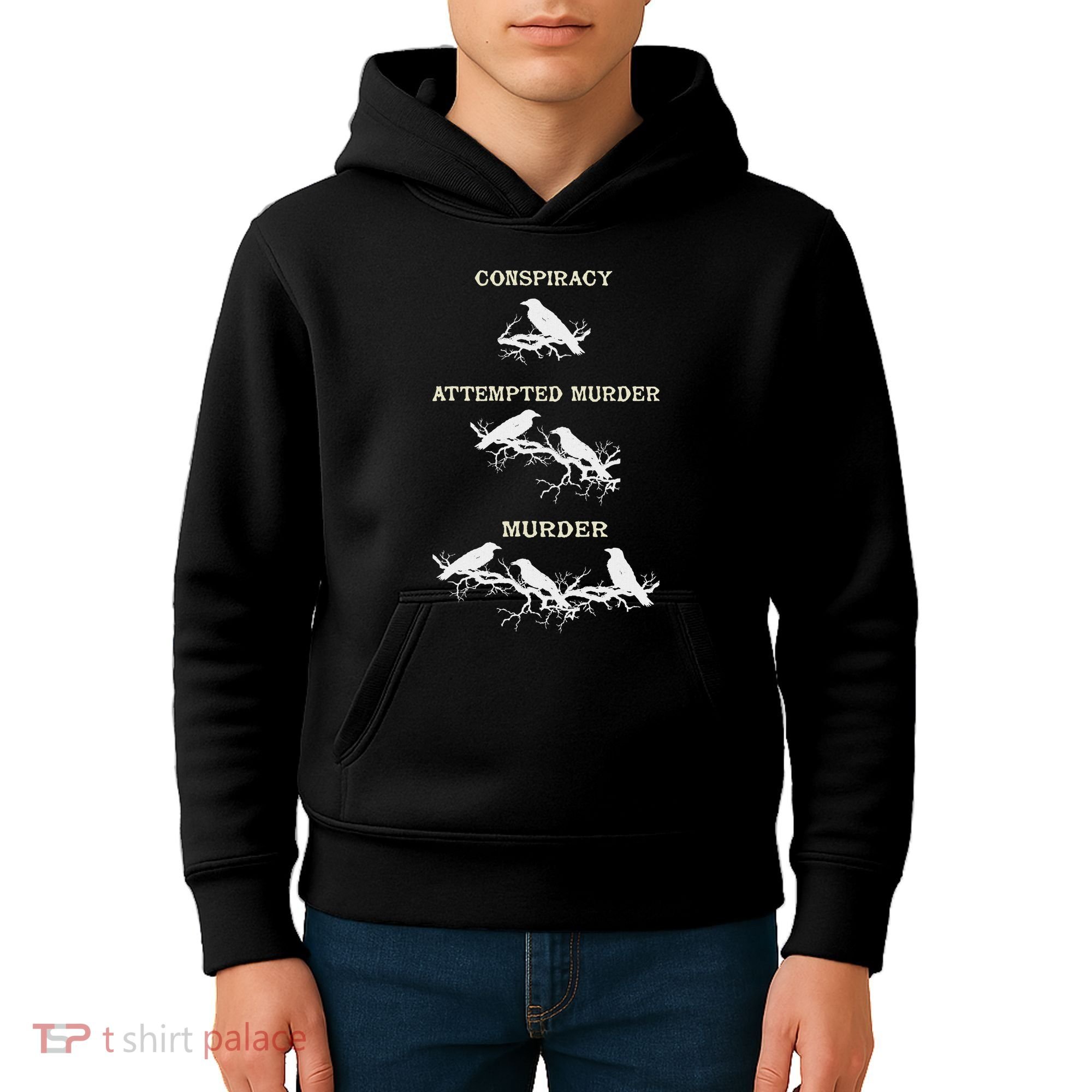 Funny Attempted Murder Crow Kids Hoodie